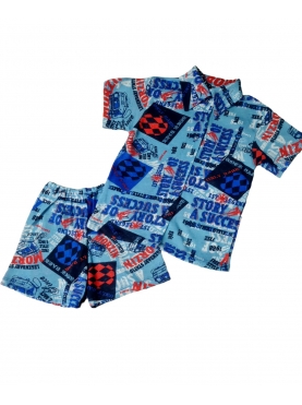 Рубашка+шорты (синий) / 00-1339-Б