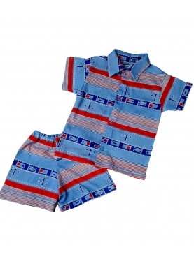 Рубашка+шорты (голуб.) / 00-1339-Б