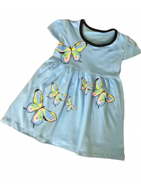 Платье "Бабочка"(голубое) / 000-1786-2