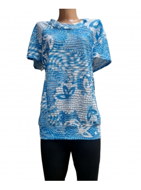Блуза"шалька" (голубая) / 00001-1857-Б